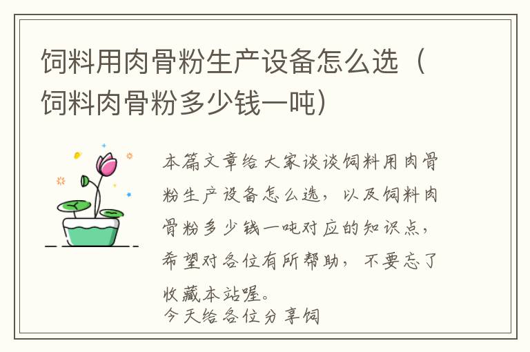 飼料用肉骨粉生產(chǎn)設(shè)備怎么選(飼料肉骨粉多少錢一噸)