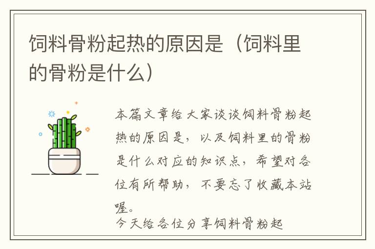 飼料骨粉起熱的原因是(飼料里的骨粉是什么)