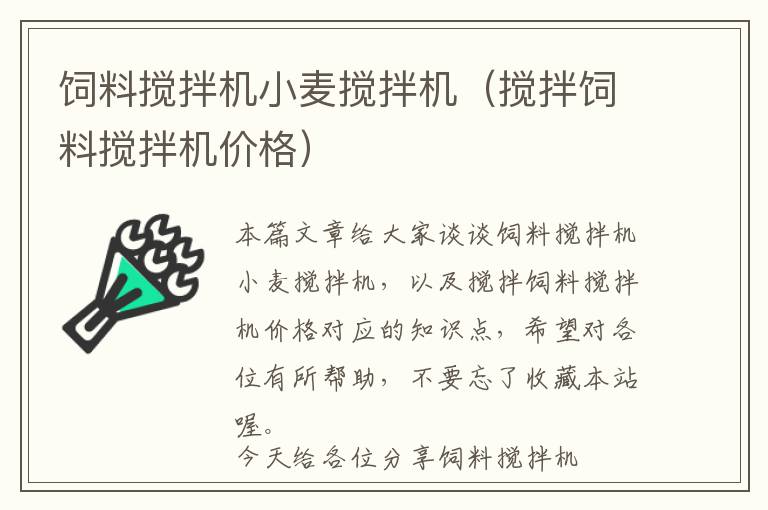 飼料攪拌機(jī)小麥攪拌機(jī)（攪拌飼料攪拌機(jī)價(jià)格）