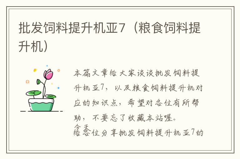 批發(fā)飼料提升機(jī)亞7(糧食飼料提升機(jī))