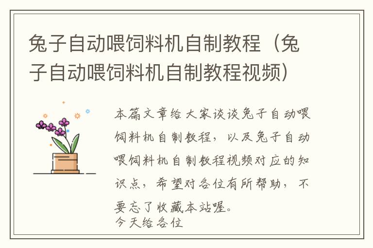 兔子自動喂飼料機(jī)自制教程(兔子自動喂飼料機(jī)自制教程視頻)