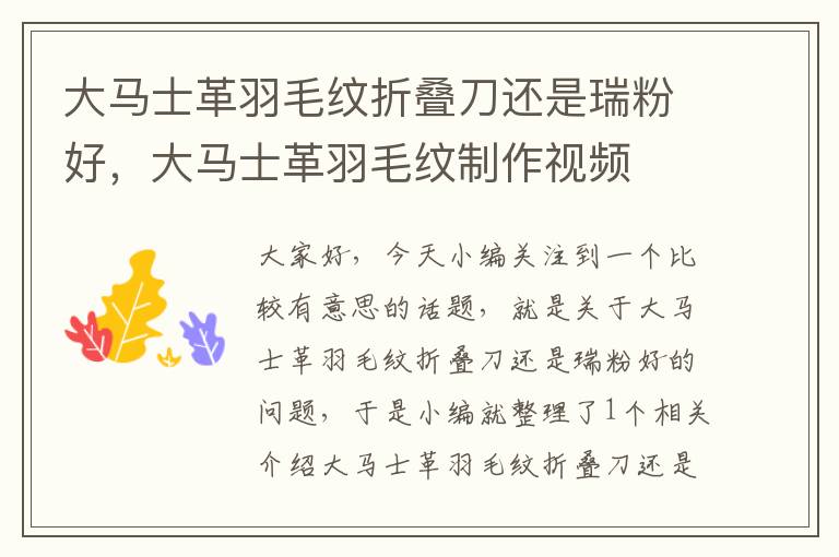 大馬士革羽毛紋折疊刀還是瑞粉好,大馬士革羽毛紋制作視頻