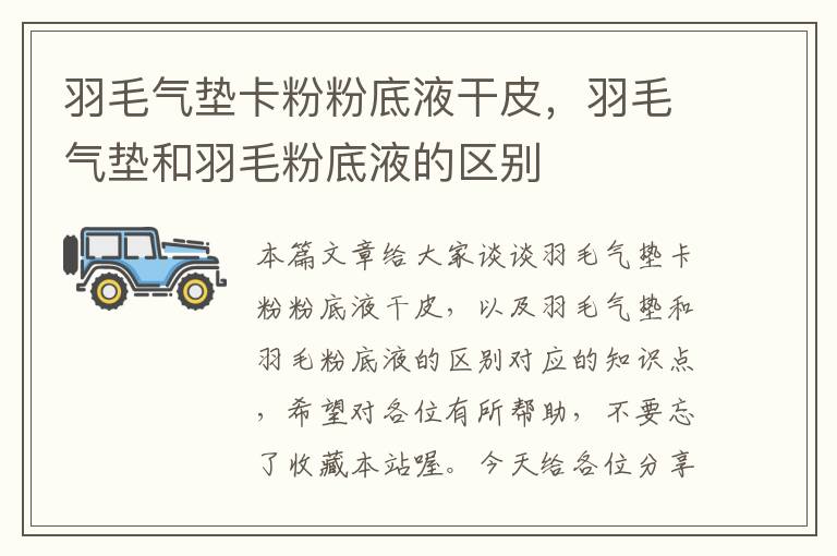 羽毛氣墊卡粉粉底液干皮，羽毛氣墊和羽毛粉底液的區(qū)別