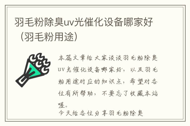 羽毛粉除臭uv光催化設備哪家好（羽毛粉用途）