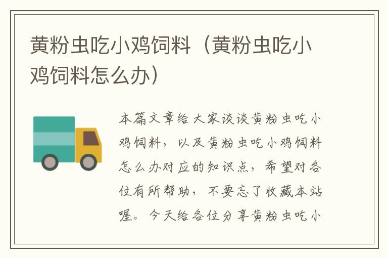黃粉蟲吃小雞飼料(黃粉蟲吃小雞飼料怎么辦)