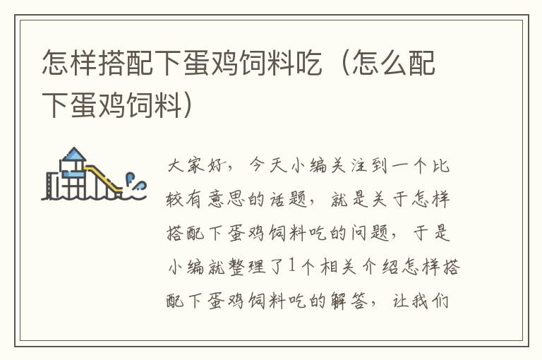 怎樣搭配下蛋雞飼料吃(怎么配下蛋雞飼料)