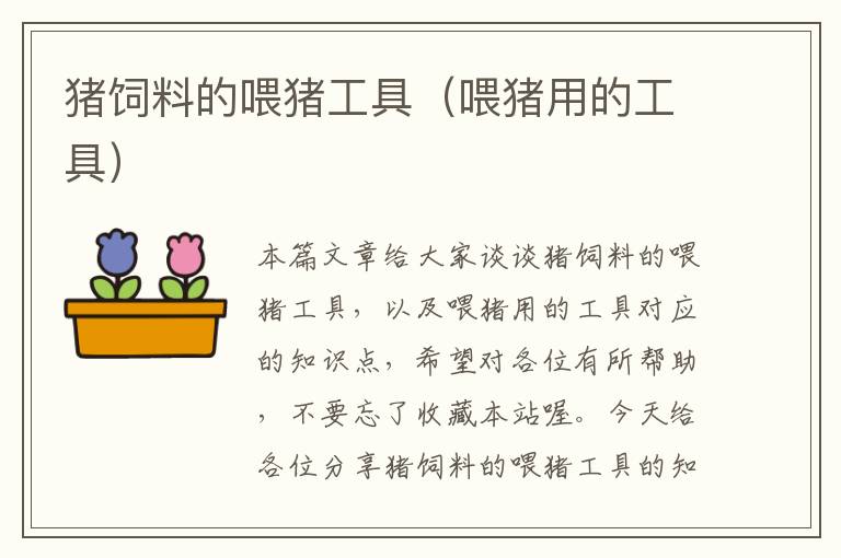 豬飼料的喂豬工具(喂豬用的工具)