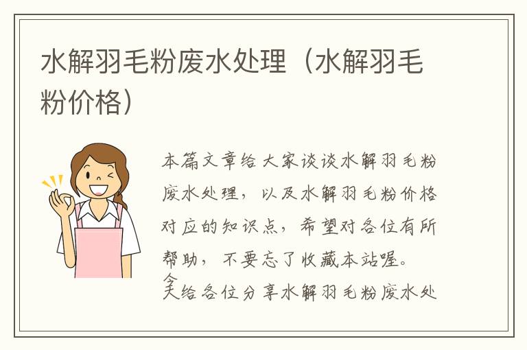 水解羽毛粉廢水處理(水解羽毛粉價(jià)格)