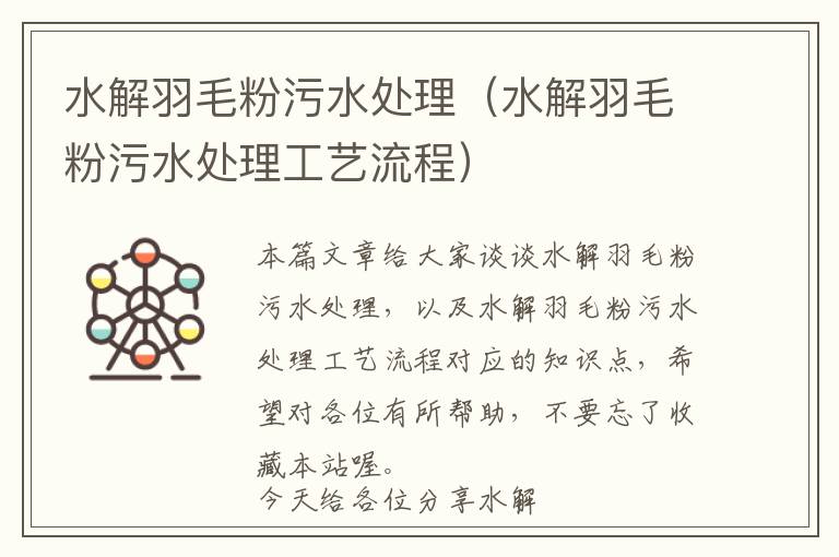 水解羽毛粉污水處理(水解羽毛粉污水處理工藝流程)