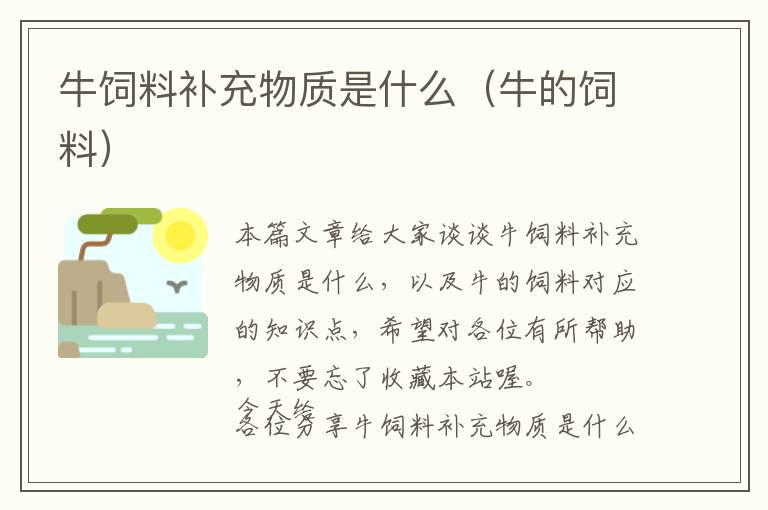 牛飼料補(bǔ)充物質(zhì)是什么(牛的飼料)