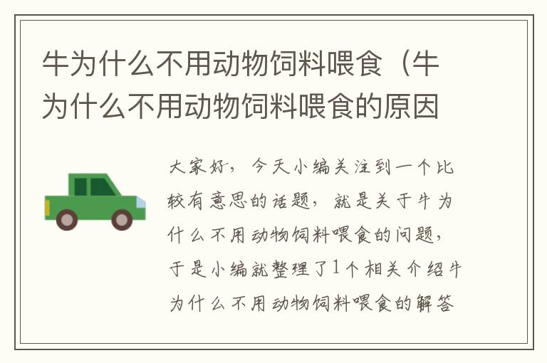 牛為什么不用動物飼料喂食(牛為什么不用動物飼料喂食的原因)