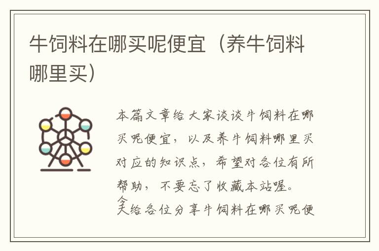 牛飼料在哪買(mǎi)呢便宜（養(yǎng)牛飼料哪里買(mǎi)）