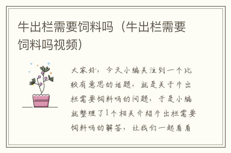 牛出欄需要飼料嗎(牛出欄需要飼料嗎視頻)